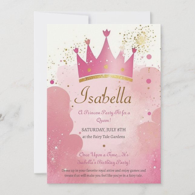 Princess Birthday Party Invitation Template (Front)