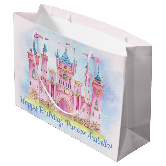 Princess Birthday Party Large Gift Bag (Back Angled)