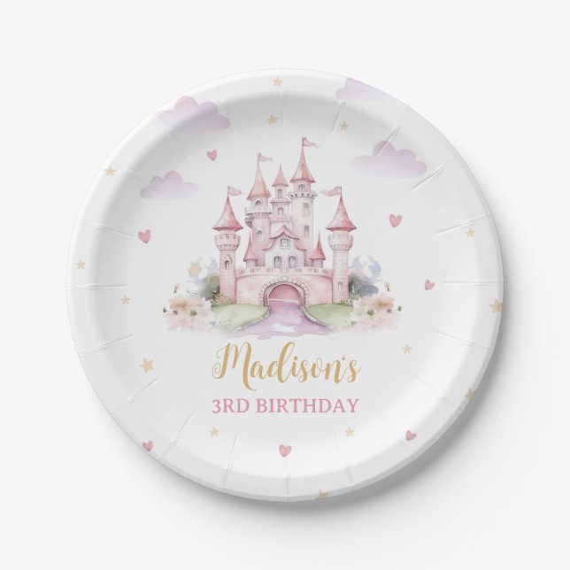 Princess birthday party paper plates (Front)