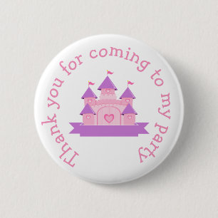 Princess Birthday Party Pink and Purple 6 Cm Round Badge