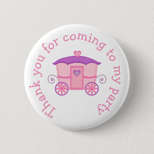 Princess Birthday Party Pink and Purple 6 Cm Round Badge