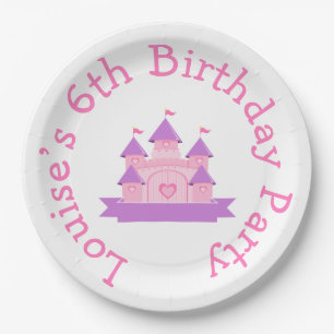 Princess Birthday Party Pink and Purple Paper Plate