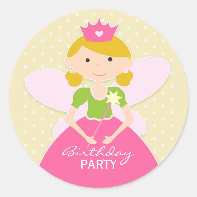 Princess Birthday Party Sticker (Front)