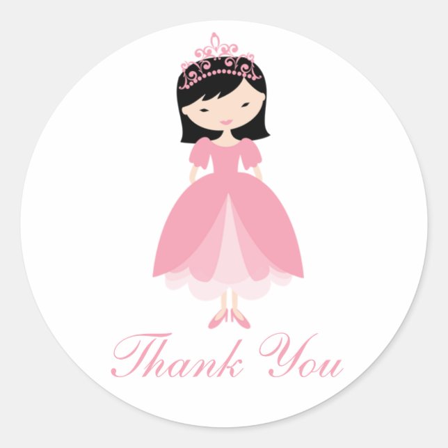 Princess Birthday Party Stickers (Front)
