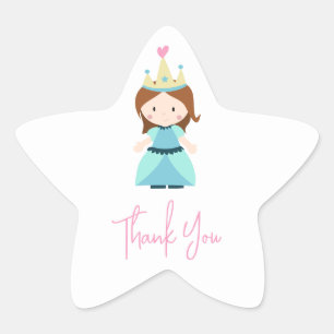 Princess Birthday Party Thank You Star Sticker