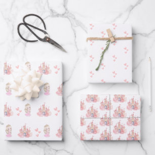 Princess Birthday party Wrapping Paper Sheet