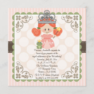Princess Birthday Photo Invitations Red Head