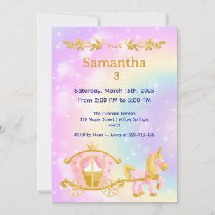 Princess Birthday Samantha 3 Birthday Party Invitation