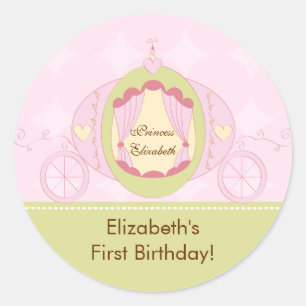 Princess Birthday Sticker Pretty Royal Carriage