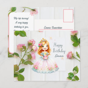 Princess Birthday Wishes Postcard