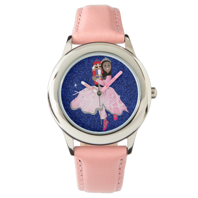 Princess Black Haired Ballerina Watch (Front)