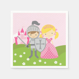 Princess blonde and Knight party napkins