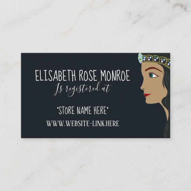 Princess Blue Baby Shower Gift Registry Enclosure Card (Front)