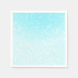 Princess Blue Elegant Storybook Swirl Wedding Napkin