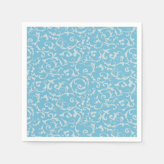 Princess Blue Royal Storybook Fairy Tale Chic Napkin (Front)