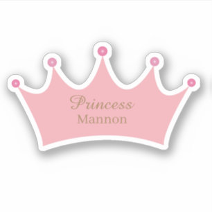 Princess Blush Pink Gold Crown Tiara Custom Name