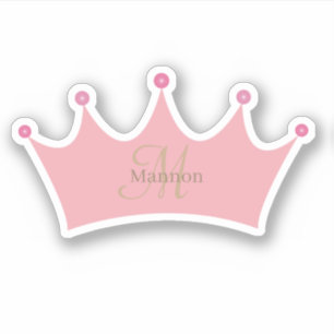 Princess Blush Pink Gold Crown Tiara Monogram