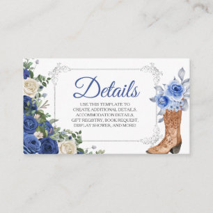 Princess Boot Silver Navy Quinceañera Detail Card