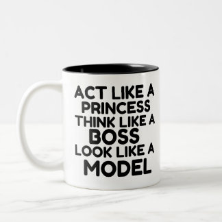 Princess, Boss, Model Two-Tone Coffee Mug