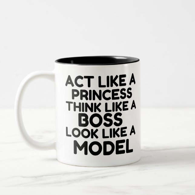Princess, Boss, Model Two-Tone Coffee Mug (Left)