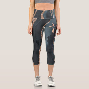 Princess butterfly ballerina blue and gold  capri leggings