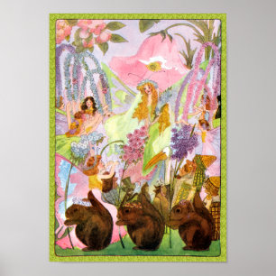 Princess Butterfly Fairy Flowers Print