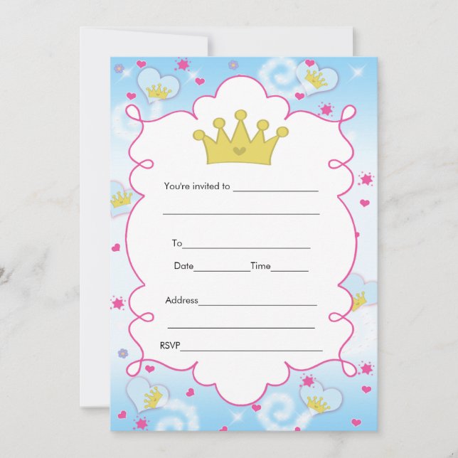 Princess Butterfly Invitation Fill In (Front)