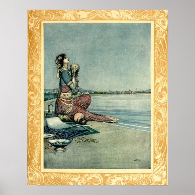 Princess By The Sea by Heath Robinson Poster (Front)
