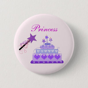 Princess Cake and Wand 6 Cm Round Badge