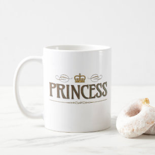 Princess Calligraphy - Grand Medieval Royal Crown Coffee Mug