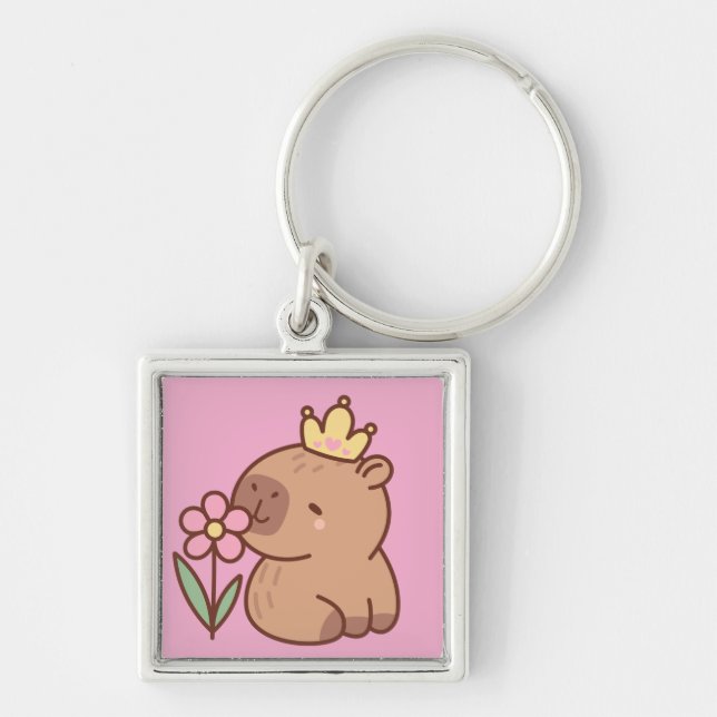 Princess capybara key ring (Front)