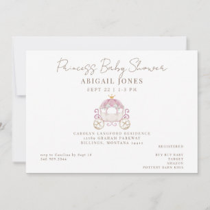 Princess Carriage Baby Shower Invitation