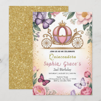Princess Carriage Birthday Invitation