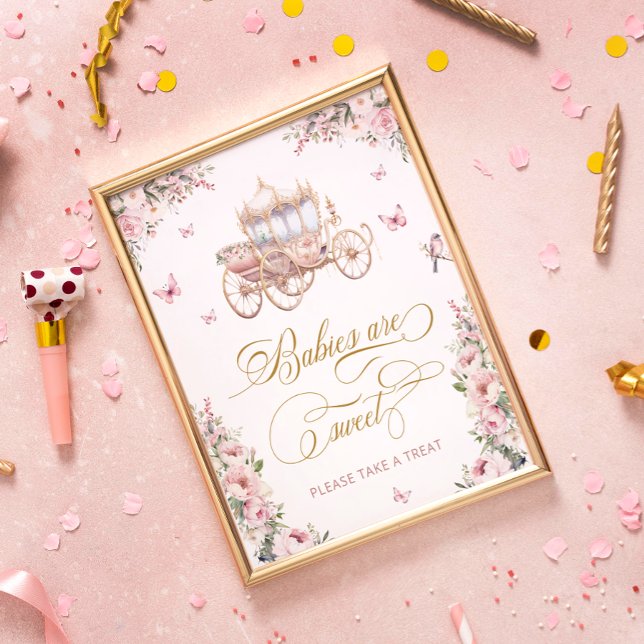 Princess Carriage Blush Floral Babies are Sweet Poster (Creator Uploaded)