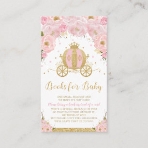 Princess Carriage Floral Baby Shower Bring a Book Enclosure Card