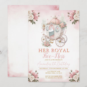 Princess Carriage Her royal five-ness Birthday Invitation