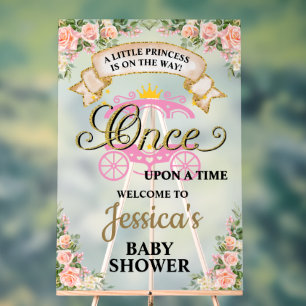 Princess Carriage Once Upon A Time Girl Baby Acrylic Sign