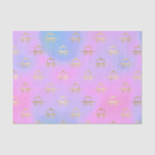 Princess Carriage Pastel  Tissue Paper (Front)