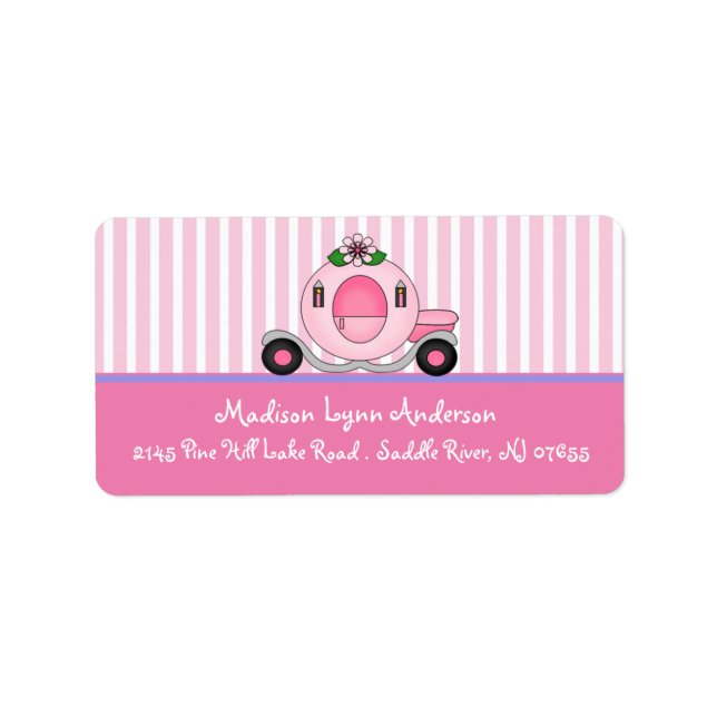 Princess Carriage Return Address Labels. Label (Front)