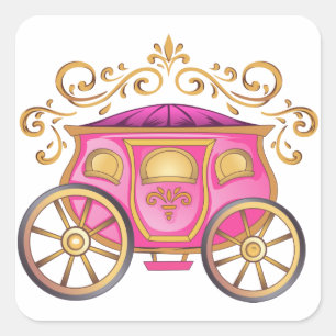 Princess Carriage Square Sticker