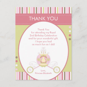 Princess Carriage Thank You Card (Flat)