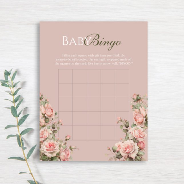 Princess Carriage Vintage Roses Baby Bingo (Creator Uploaded)