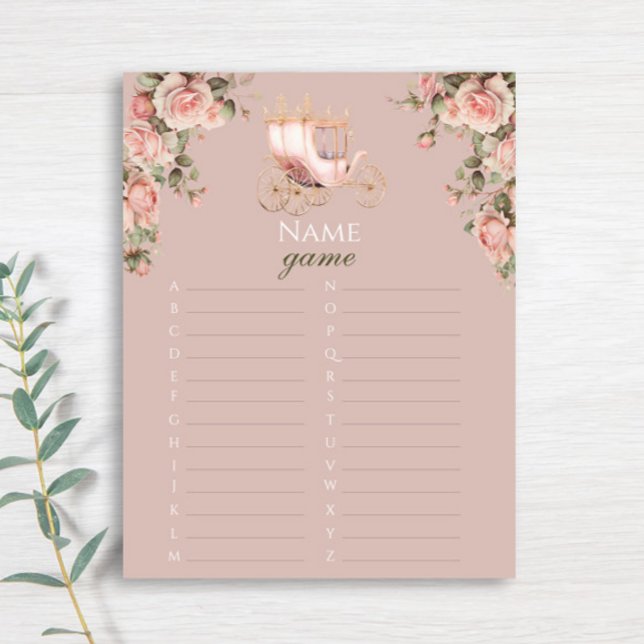 Princess Carriage Vintage Roses Name Game (Creator Uploaded)