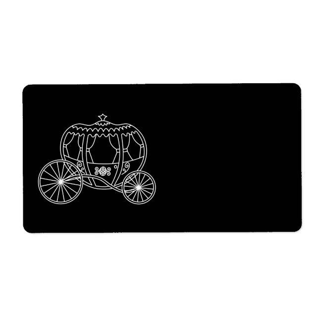 Princess Carriage, White on Black. (Front)