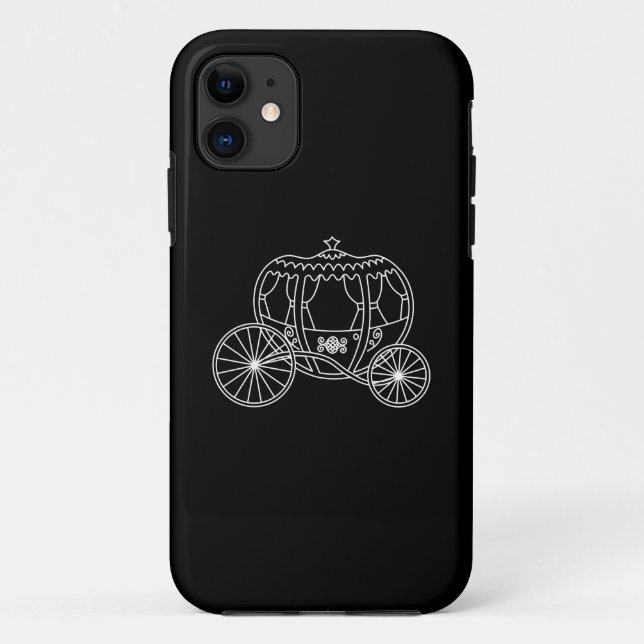 Princess Carriage, White on Black. Case-Mate iPhone Case (Back)