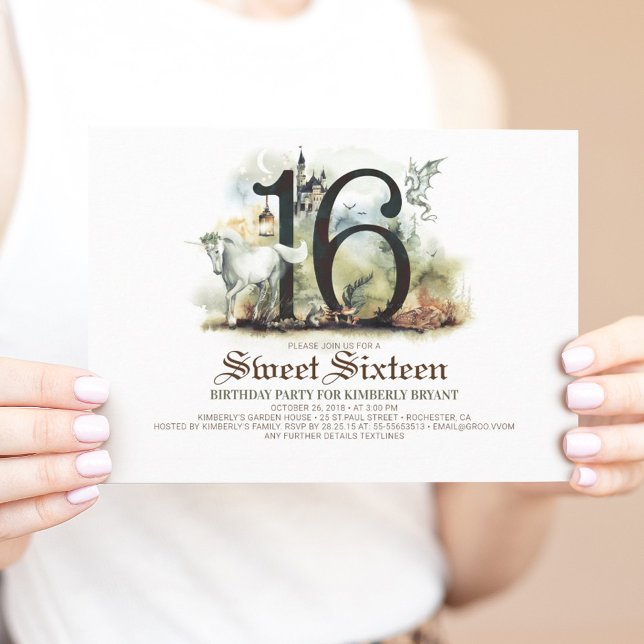 Princess Castle 16th Birthday Sweet Sixteen Invitation (Creator Uploaded)