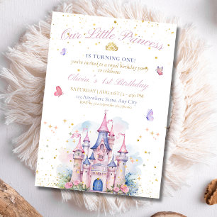Princess Castle 1st Birthday Fairytale Princess Invitation