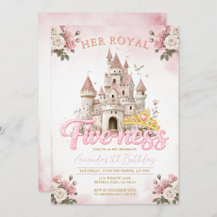 Princess Castle 5th Birthday Five-ness Royal Invitation