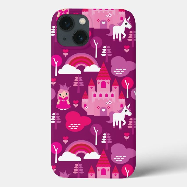 princess castle and unicorn rainbow Case-Mate iPhone case (Back)