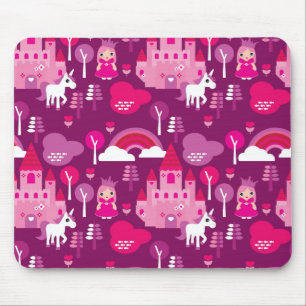 princess castle and unicorn rainbow mouse mat
